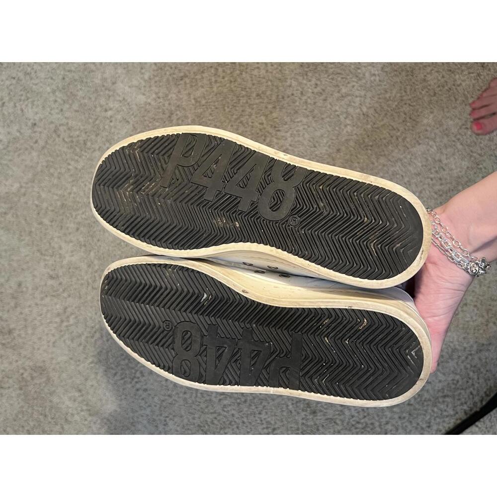 P448 Jack Molly Sneaker White Snake Print Perforated Low Top Lace Up 39 8 8.5 - Picture 5 of 9